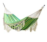 Hamac de camping portable de luxe 200 x 150 cm pour intérieur/extérieur, en coton, très résistant, capacité de charge de 200 kg, grand hamac de relaxation pour un confort ultime