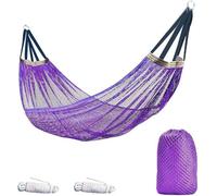 Hamac De Camping Portable en Nylon 260x130cm | Capacité 200kg/440lbs, Anti-Bascule, Filet Respirant, Hamac Léger Pliable pour Jardin, Plage, Randonnée, Extérieur(Purple)