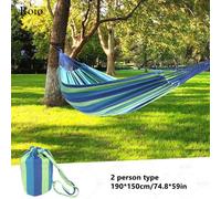 Hamac de camping portable en toile rayée,lit-balançoire simple et double,accessoires de voyage,d'extérieur - Type 2h