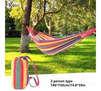 Hamac de camping portable en toile rayée,lit-balançoire simple et double,accessoires de voyage,d'extérieur - Type 2a #A