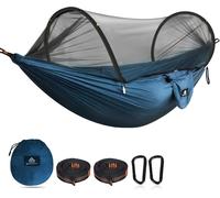 Hamac De Camping Ultra-Léger Hamac En Filet Anti-Moustiques Capacité De Charge De 300 Kg,Nylon De Parachute Respirant À Séchage Rapide 2 Mousquetons Haut De Gamme,2 X Élingues En Nylon