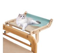 Hamac de fenêtre de chat, lit suspendu réglable pour chaton, fixation solide par tasses d'aspiration, tissu respirant, design d'économie d'espace | Idéal pour fenêtres ensoleillées, relaxation,