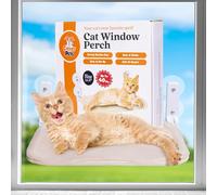 Hamac de fenêtre pour chat, perchoir de fenêtre sans fil avec 4 ventouses solides, facile à installer et sécurisée, étagère de fenêtre pliable pour chat avec maille respirante