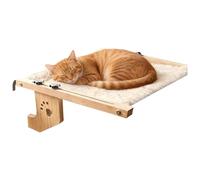 Hamac de fenêtre pour chat - Sl adre en bois massif - Avec hamac pour chat - Doux - Housse - Convient pour les chatons - Intérieur polyvalent - Utilité extérieure et intérieure
