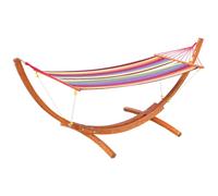 HOMCOM Hamac de Jardin avec Support en Bois hamac sur Pied 1 Personne Charge Max. 120 Kg