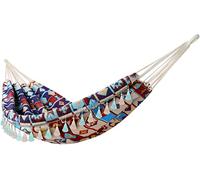 Hamac de Jardin Hamac d'extérieur Camping Lit hamac en Coton Hamacs à Franges en macramé Balcon bohème à Pompons Fait à la Main hamacs Double 2 Personnes (rétro Jacquard,200x150cm, 200kg)