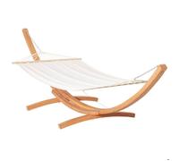 Outsunny Hamac de Jardin avec Support en Bois hamac sur Pied 1 Personne 3,92L x 1,2l x 1,1H m Coloris crème Marron