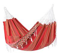 Hamac de Jardin Sud-américain Double | Hamac à Fringes Fabriqué à la Main | Camping Voyage | Rouge Terracotta