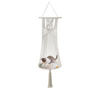Hamac de lit pour Chat, hamac pour Chat en - Lit pour Multifonctionnel Bohemia | Lits en Corde de Coton tissés à la Main pour Chaton, lit balançoire pour fenêtre, Coin, Porche, Jardin