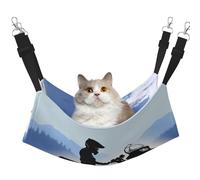 Hamac de motoneige pour chat à suspendre dans une cage - Lit doux avec sangles réglables et crochets en métal - Lit réversible double face à suspendre - Hamac de couchage doux pour chats