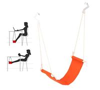 Hamac de Pied sous Le Repose-Pieds de Bureau, Repose-Pieds de Bureau Réglable, Hamac de Pied Respirant Réglable Portable sous Le Repose-Pieds de Bureau Balançoire pour Le Bureau à la(Orange)