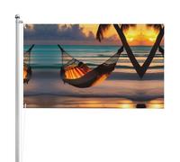 Hamac de plage avec drapeau double face 91 x 152 cm Drapeau extérieur lourd triple couche double face 91 x 152 cm Bannière de jardin en polyester
