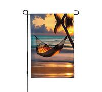 Hamac de plage imprimé double face (71,1 x 101,6 cm), drapeau de bienvenue pour la cour, les vacances saisonnières, décoration extérieure