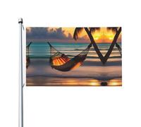 Hamac de plage imprimé double face (91,4 x 152,4 cm), grand drapeau de jardin, drapeau de décoration extérieure festive