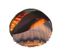 Hamac de plage Sunset Bonnet de douche pour femme, imperméable, réutilisable, avec cordon élastique lavable, adapté aux cheveux longs et tresses, idéal pour la douche.