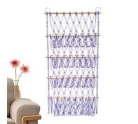 Hamac de Rangement pour Jouets en Macrame Bohème - Organisateur Suspendu à 4 Niveaux pour Peluches, Support Filet Mural Grande Capacité Décoration de Crèche, Étagère Style Bohémien pour Chambre