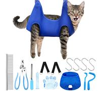 Hamac de toilettage 14 en 1 pour chien et chat - Grande taille - Sac de toilettage pour chien et chat - Sac de retenue pour couper les ongles - Kit de toilettage pour animaux domestiques avec coupe-ongles, lime à ongles, peigne