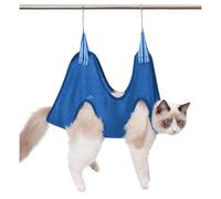 Hamac de toilettage pour animaux domestiques, chat/chiot/petit chien, sac de retenue pour le bain, la coupe des ongles, les oreilles, les yeux et les griffes, XS (bleu)