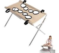 Hamac de Toilettage pour Chiens,Table De Toilettage Pour Chien Pliante Avec Support De Cadre,Avec 8 Trous,Animaux De Compagnie Pour Chien Et Chat, Pour Coupe, Soin Des Griffes - 60x40x33 CM，Marron