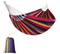 Hamac de voyage - Outsunny - respirant portable toile sac transport coton polyester jardin - tissu - 2,9x1,5m - multicolore