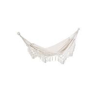 Outsunny Hamac de Voyage Portable Style bohème Chic Toile de hamac dim. totales 2,88L x 1,5l m Coton Polyester Beige