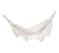 Hamac de voyage portable style bohème chic toile de hamac dim. totales 2,88L x 1,5l m coton polyester beige Beige G
