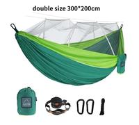 Hamac de voyage simple et double avec moustiquaire,portable,pour camping en plein air - Type double green 2
