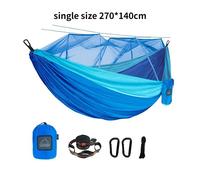 Hamac de voyage simple et double avec moustiquaire,portable,pour camping en plein air - Type single blue 2
