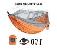 Hamac de voyage simple et double avec moustiquaire,portable,pour camping en plein air - Type single orange grey