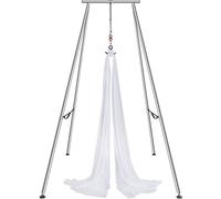 Hamac de yoga à air 6 x 2,6 m support - Blanc Yoga Swing Air mouches - Hamac de yoga à bascule avec 250 kg Max. Capacité de charge - chaussettes de yoga & coussinets de pieds inclus - exercices anti-g