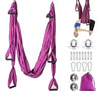 Hamac de yoga aérien, balançoire de yoga, set de hamacs volants à air, violet