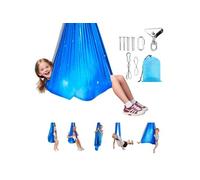 VEVOR Hamac de Yoga Aérien Sensoriel, Kit Balançoire de Yoga Inversion Danse Aérienne avec Capacité de Charge 136 kg, Hamac en Nylon Double Couche, Pivotant à 360°, pour Pilates Gym Maison, Bleu