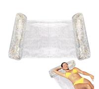 Hamac d'eau flottant - Lit flottant de piscine, radeau pliable et étanche | Piscine de relaxation gonflable, salon de natation léger avec centre en maille pour plage, lac, rivière, piscine extérieure