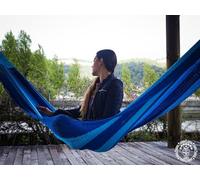 Hamac del Sol, Hamac XL Carmen, hamac Mexicain, hamac Fait Main, 100% Nylon, hamac Artisanal, hamac en Filet, 1 à 2 Personnes, hamac Bleu, hamac équitable, Collection Fraîcheur