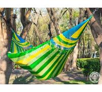 Hamac del Sol, Hamac XXL Guacamaya, hamac Mexicain, hamac Fait Main, 100% Nylon, hamac Artisanal, hamac en Filet, 2 à 3 Personnes, hamac Vert, hamac équitable, hamac de Luxe, Collection Fraîcheur
