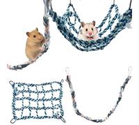 Hamac d'escalade pour rat, accessoires de cage, cordes d'escalade et jouets à suspendre, pont en coton pour hamster, plate-forme en maille pour perroquet, oiseau, chinchilla furet (hamac, corde)