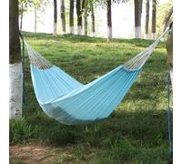 Hamac d'extérieur double couche en toile,bâche de couchage,équipement de camping,détente,randonnée,voyage,jardin - Type Bleu