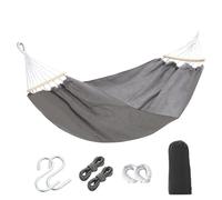 Hamac d'extérieur - Hamac d'été - Double suspension avec barre de diffusion du bois - Lit de stockage confortable en coton - Forte capacité de stockage - Lit de camping pour jardin, chambre à coucher
