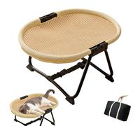 Hamac d'extérieur pliable pour chat et chat pour utilisation en intérieur et en extérieur, lit surélevé amovible et respirant en maille pour chats et petits chiens (marron, 1 pièce)