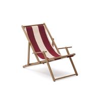 Hamac d'extérieur pliable Vilara à rayures bordeaux et beiges en bois d'acacia massif 100% FSC.