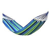 Hamac D'extérieur Ultra-Léger de Voyage Camping, Hamac à Barre Coton Brésil pour L'extérieur et le Jardin,bluestripes,280x100cm