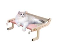 Hamac d'intérieur réglable pour chat - Siège en bois massif - Cadre en bois massif - Support robuste non excavé - Emplacement de repos robuste et confortable pour tiroir et comptoir