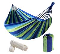 Hamac double 260 x 160 cm - Hamac de jardin brésilien avec sac de transport - En coton - Balançoire d'extérieur pour 2 personnes - Charge maximale : 200 kg