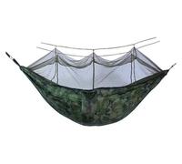 Hamac double compatible avec le camping en plein air, balançoire, jardin, voyage, portable, anti-renversement, moustiquaire, hamac, tissu parachute, chaise à bascule(Orange)
