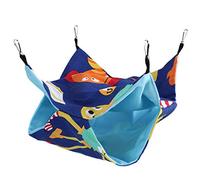 Hamac Double Couche pour Animaux de Compagnie, Lit Suspendu pour Petits Animaux, Hamac en Toile de Velours au Design Confortable, Idéal pour Chinchilla, Furet, Lapin et Cochon d'Inde (Monde