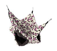 Hamac double couche pour hamster, lit balançoire en velours doux et velours arctique pour petit animal de compagnie, lieu de repos, facile à accrocher dans la cage (pois roses)