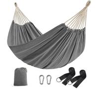Hamac Double - SONGMICS - 210x150 cm - 300 kg - Gris - Sac de Transport Inclus