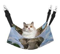 Hamac doux pour chat et chat avec imprimé animaux sauvages africains et éléphants - Réglable - Pour petits animaux