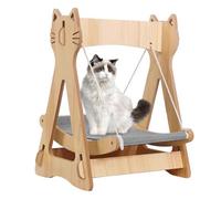 Hamac en bois pour chat avec balançoire à bascule pour chats d'intérieur, espace de détente confortable et de jeu