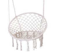 Hamac en Corde Suspendu Blanc Jardin Terrasse ou Balcon Balancelle